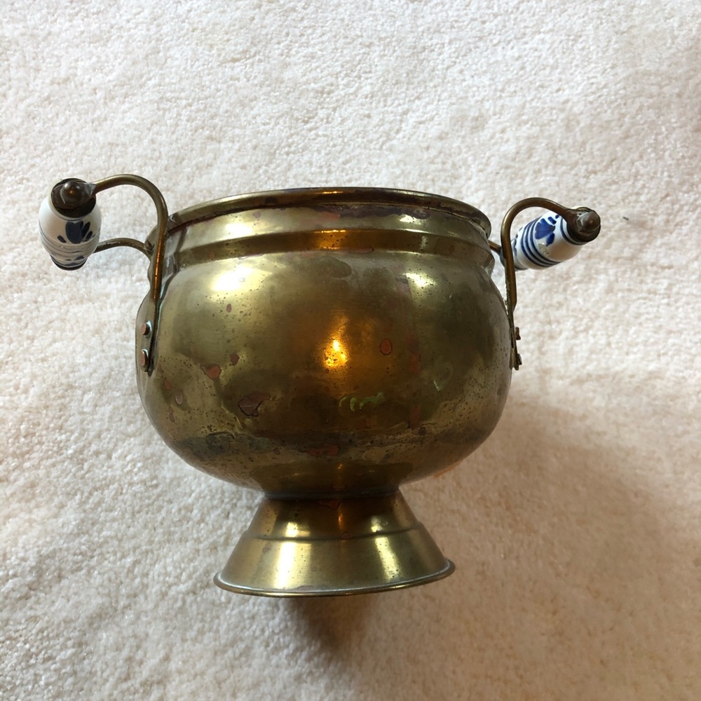Antique brass pot